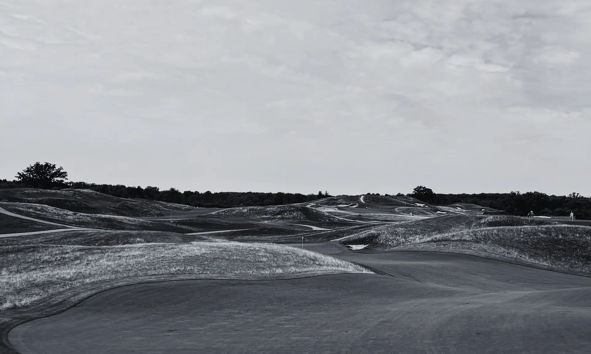 Golf course at sunset